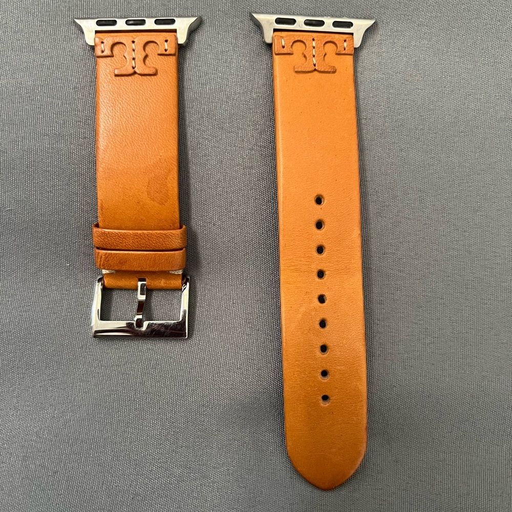 Tory Burch Tan Leather Watch Band for Apple Watch